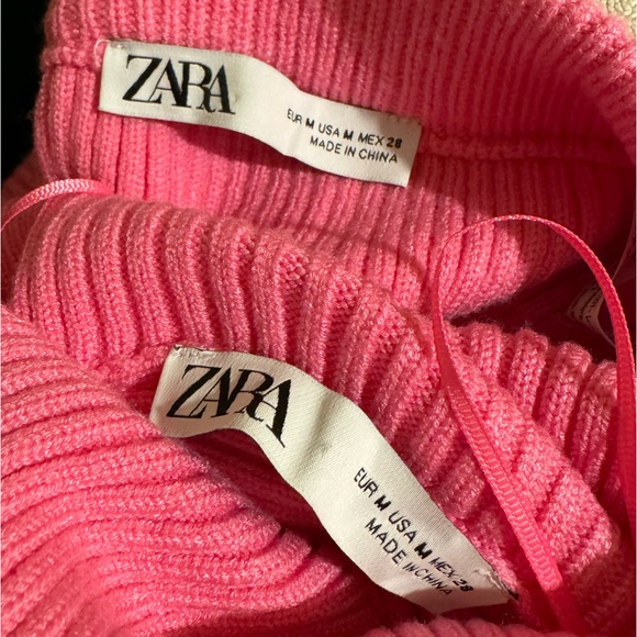 ZARA Bubblegum Pink Matching Crop Turtleneck Skirt Knit Set - Picture 10 of 10